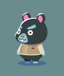  2021 animal_crossing anthro biped black_body blue_body chibi clothed clothing cricetid hamphrey_(animal_crossing) hamster kopa_nishikida mammal nintendo rodent simple_background solo video_games 