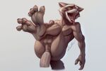  2021 4_toes ahegao anal anal_penetration anthro anus balls barefoot big_penis bodily_fluids brown_body brown_fur butt claws digital_media_(artwork) dreiker erection eyebrows feet finger_claws fingers foot_focus fur genital_fluids genitals guardians_of_the_galaxy hi_res humanoid_feet humanoid_genitalia humanoid_penis looking_pleasured male mammal marvel nude open_mouth penetration penis procyonid raccoon red_eyes rocket_raccoon simple_background soles solo teeth toe_claws toes tongue tongue_out 