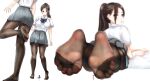  ass barefoot boku_no_hero_academia crushing feet femdom giant giantess gyaru leggings miniskirt pantyhose peeping school_uniform skirt soles stomping tall toes trample unaware yaoyorozu_momo 