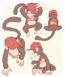  baseball_cap diddy_kong donkey_kong_(series) donkey_kong_country dual_persona furry furry_male hat minashirazu no_humans smile 