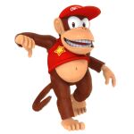  1boy 3d artist_request baseball_cap brown_eyes clothes_writing company_name diddy_kong donkey_kong_(series) donkey_kong_country full_body furry furry_male hat looking_at_viewer male_focus navel no_humans open_mouth print_shirt red_headwear red_shirt shirt solo source_request star_(symbol) star_print teeth 