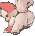  butt cub cum male nekouri nintendo penis plain_background pok&#233;mon pokemon solo video_games white_background young zangoose 