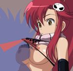  40010prototype bikini_lift bikini_top breasts kamina_shades large_breasts long_hair looking_down nipples solo tengen_toppa_gurren_lagann upper_body yoko_littner 