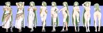  1girl absurdres ass autolewd bent_over bra bracer breasts dress full_body green_hair high_heels highres kid_icarus kid_icarus_uprising long_hair palutena panties pussy sequential side_slit single_thighhigh solo spread_pussy standing strapless strapless_bra thighhighs tiara underwear undressing very_long_hair white_bra white_legwear white_panties 