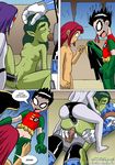  anal_penetration anus beast_boy beast_girl bent_legs black_hair bottomless bound breasts butt cape clothed clothing comic crossgender cyborg cyborg_(teen_titans) dc dc_comics dcau dialog dildo domination double_penetration erection eyes_closed female female_domination green_hair group group_sex hair half-dressed holding kneeling long_hair male navel nipples nude oral palcomix penetration penis pointy_ears pussy raven raven_(teen_titans) red_hair robin robin_(teen_titans) rule_63 sex sex_toy shadow shirt shoes sitting small_breasts spread_legs spread_pussy spreading standing starfire strapon teen_titans text threesome unconscious unknown_artist vaginal vaginal_penetration vein white_eyes young 