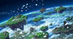  architecture cloud east_asian_architecture floating_island in-universe_location kosian no_humans orbit petals star_(sky) touhou touhou_lost_word tree water waterfall 