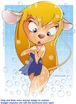 aldebran blonde_hair bubble chip_&#039;n_dale_rescue_rangers chip_'n_dale_rescue_rangers covering covering_self disney female gadget_hackwrench hair mammal mouse rodent shower solo towel 