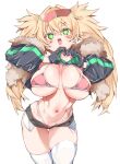  +_+ 1girl absurdres bikini black_gloves black_jacket black_shorts blonde_hair breasts cowboy_shot exposed_pocket eyewear_on_head fur_collar gloves green_eyes hair_between_eyes head_tilt heart heart_hands highleg highleg_bikini highres jacket kz_oji large_breasts long_hair looking_at_viewer micro_shorts navel open_mouth original pink_bikini shorts simple_background skindentation smile solo standing stomach swimsuit thigh_gap thighhighs twintails white_background white_legwear 