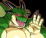  1boy :p bara blush colored_sclera dragon_ball dragon_boy dragon_horns fellatio_gesture furry furry_male handjob_gesture horns large_pectorals male_focus muscular muscular_male no_pupils oral_invitation pectorals personification porunga red_sclera rossciaco scales sexually_suggestive solo tongue tongue_out upper_body 