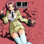  ashford_academy_uniform blue_eyes breasts code_geass covered_nipples kallen_stadtfeld large_breasts nagare_hyougo red_hair solo thighhighs 