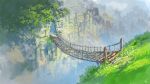  architecture blue_sky bridge building city day flower grass highres home_nobi making-of_available nature original outdoors ruins scenery sky tree 
