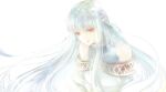  1girl bangs blunt_bangs fire_emblem fire_emblem:_the_blazing_blade floating_hair kuzumosu long_hair ninian_(fire_emblem) parted_lips red_eyes shiny shiny_hair silver_hair simple_background solo upper_body very_long_hair white_background 