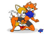  anal_penetration anthro balls blue_eyes breast_fondling brutal_paws_of_fury canine crossover cub duo female fondling fox foxy_roxy from_behind green_eyes hedgehog male mammal miles_prower open_mouth penetration plain_background pussy sega sex sonic_(series) sonic_team sonic_the_hedgehog straight tails tongue wdj white_background young 