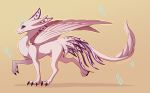  2019 claws dragon feathered_dragon feathered_wings feathers feral icelectricspyro purple_eyes simple_background smile solo standing wings 