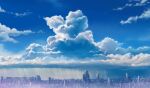  absurdres aki_(aki_k6) blue_sky building city cityscape cloud cloudy_sky cumulonimbus_cloud day highres no_humans original outdoors scenery signature sky skyline skyscraper sunlight 