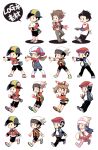  3boys 3girls apron arm_up backwards_hat bangs baseball_cap beanie black_hair black_pants black_shorts boots brendan_(pokemon) brown_footwear brown_hair buttons chibi coat commentary_request dawn_(pokemon) egg ethan_(pokemon) grey_bag grey_footwear hat holding holding_egg holding_tray jacket long_hair long_sleeves lucas_(pokemon) lyra_(pokemon) may_(pokemon) multiple_boys multiple_girls open_clothes open_jacket outstretched_arm oven_mitts pants pink_footwear pokemon pokemon_(game) pokemon_dppt pokemon_egg pokemon_hgss pokemon_oras pokemon_platinum scarf shoes short_hair shorts thighhighs translation_request tray walking white_apron white_footwear white_headwear white_legwear white_scarf xichii 