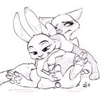  2018 alec8ter anthro ball_fondling balls black_and_white blush butt buttplug canine chastity_cage cheek_tuft clothed clothing dipstick_ears disney domination duo female female_domination fondling fox half-closed_eyes holding_object judy_hopps key lagomorph leaning leaning_forward legwear male male/female mammal monochrome nick_wilde nude panties pawpads rabbit sex_toy signature simple_background sitting socks standing submissive_male thigh_socks tuft underwear white_background zootopia 