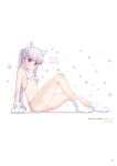  1girl animal_ears animal_hands bare_legs bra braid breasts cat_ears choker copyright_name fake_animal_ears from_side full_body gloves highres long_hair looking_at_viewer new_game! official_art open_mouth page_number panties paw_gloves purple_eyes side-tie_panties silver_hair small_breasts solo suzukaze_aoba tokunou_shoutarou twintails underboob underwear underwear_only very_long_hair white_background white_bra white_choker white_gloves white_legwear white_panties 
