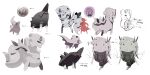  alternate_color bubble character_name concept_art evolutionary_line fakemon looking_at_viewer multiple_views original pokemon pokemon_(creature) red_eyes siirakannu simple_background size_comparison translation_request white_background 