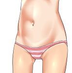  1girl harukaze_unipo head_out_of_frame kantai_collection lower_body maestrale_(kancolle) navel navel_focus panties pink_panties simple_background solo striped striped_panties underwear white_background 