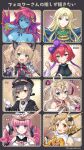  6+girls :d animal_ear_fluff animal_ears antenna_hair armor bandaged_arm bandages bangs bare_shoulders black_gloves black_hair black_headwear black_jacket black_shirt blonde_hair blue_skirt bow braid breasts brown_eyes brown_gloves choco_(kyoshin_to_seijo) circlet cleavage clenched_hand closed_mouth commentary_request deedlit epic_seven eyebrows_visible_through_hair fang fingerless_gloves frame_arms_girl gloves green_eyes grin hagino_kouta hair_between_eyes hair_bow hair_ornament hair_over_shoulder hairband hairclip hand_up hat head_fins headgear headpiece highres jacket kyoshin_to_seijo light_brown_hair lilibet_(epic_seven) long_hair low_ponytail magatsuki medium_breasts merou_(wonderland_wars) moshige_kanade multiple_girls open_mouth partially_fingerless_gloves pauldrons peaked_cap pink_hair pointing pointing_at_self pointy_ears ponytail purple_bow purple_eyes purple_hairband rail_romanesque ran_(rail_romanesque) record_of_lodoss_war red_eyes red_hair scrunchie senki_zesshou_symphogear shirt short_hair shoulder_armor skirt sleeveless sleeveless_shirt small_breasts smile star_(symbol) star_hair_ornament tachibana_hibiki_(symphogear) tokyo_necro_suicide_mission translation_request twintails twitter_username two_side_up v-shaped_eyebrows white_gloves white_shirt wonderland_wars wrist_scrunchie yellow_scrunchie 