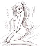  fate/stay_night fate_(series) greyscale long_legs masturbation monochrome ryp solo thighhighs toosaka_rin two_side_up 