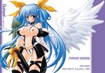  angel asymmetrical_wings bare_shoulders blue_hair blush bow breasts cameltoe choker cover cover_page cum cum_on_body cum_on_breasts cum_on_lower_body cum_on_upper_body detached_sleeves dizzy doujinshi guilty_gear hair_ribbon kekocha large_breasts long_hair long_sleeves navel no_bra panties red_eyes ribbon solo tail tail_ribbon thighhighs twintails underwear very_long_hair white_panties wings 