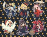  6+girls :d animal_ears ao-chan_(ninomae_ina&#039;nis) aqua_hair asymmetrical_footwear bangs black_cape black_capelet black_footwear black_hair black_headwear black_pants black_robe black_vest blonde_hair blue_hair book boots bow bowtie broom broom_riding cane cape capelet cat_ears chicken_costume crown demon_tail earrings fake_facial_hair fake_mustache feather_earrings feathers fish_tail gawr_gura gloves gradient_hair halloween_costume hat high_heel_boots high_heels holding holding_book holding_broom holding_cane holding_letter holding_scythe holding_wand hololive hololive_english holomyth horns irys_(hololive) jewelry letter long_hair mismatched_footwear monocle mori_calliope multicolored_hair multiple_girls ninomae_ina&#039;nis one_eye_closed open_mouth orange_hair pants pink_hair pirate_costume pirate_hat quasarcake red_bow red_bowtie red_hair red_pants red_suit robe scythe shark_tail sharp_teeth short_hair sidelocks smile sparkle_print star_(symbol) star_print streaked_hair tail takanashi_kiara teeth tentacle_hair tentacles top_hat two-tone_cape veil vest virtual_youtuber wand watson_amelia white_capelet white_footwear white_gloves white_hair witch_hat wizard_hat 