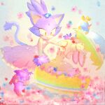  2girls :o animal_ears blaze_the_cat blush cat_ears cat_girl cheese_(sonic) closed_eyes cream_the_rabbit dress easter_egg egg flower furry furry_female high_heels multiple_girls open_mouth rabbit_ears rabbit_girl smile sonic_(series) tail tondamanuke 