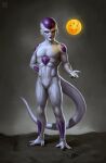  1boy absurdres arm_behind_back astor_alexander black_nails commentary dragon_ball dragon_ball_(object) dragon_ball_z english_commentary frieza full_body highres male_focus red_eyes smile solo tail watermark 
