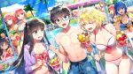  1boy 6+girls :o ^_^ antenna_hair arcueid_brunestud arima_miyako artoria_pendragon_(fate) bare_legs bare_shoulders bikini black_hair blonde_hair blue_bikini blue_eyes blue_hair blue_shorts blush bow bow_bikini breasts brown_hair ciel_(tsukihime) cleavage closed_eyes collarbone competition_swimsuit cowboy_shot day dutch_angle eating eyebrows_visible_through_hair fate/stay_night fate_(series) finger_to_mouth food frilled_bikini frills glasses green_eyes hairband harem highres hisui_(tsukihime) holding holding_food ice_cream jacket kohaku_(tsukihime) large_breasts long_sleeves looking_at_another maid_headdress medium_breasts melty_blood melty_blood:_type_lumina multiple_girls navel no_scar noel_(tsukihime) official_art one-piece_swimsuit open_clothes open_jacket open_mouth orange_eyes outdoors palm_tree parasol pool poolside red_hair redrop saber shiny shiny_hair short_hair shorts sidelocks sitting small_breasts smile standing stomach sweat swimsuit teeth tohno_akiha tohno_shiki topless_male tree tsukihime tsukihime_(remake) umbrella upper_teeth white_bikini yumizuka_satsuki 