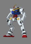  alternate_color clenched_hands company_connection fusion gundam hiwa_industry kenbu_(kyoukai_senki) kyoukai_senki mecha mobile_suit_gundam no_humans rx-78-2 science_fiction solo standing sunrise_(company) v-fin yellow_eyes 