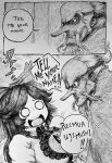  1girl absurdres character_request chronozbergh commentary english_commentary english_text greyscale highres long_hair mask monochrome o_o open_mouth reiuji_utsuho sekiro:_shadows_die_twice speech_bubble teeth third_eye touhou upper_teeth_only 