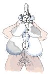 anthro big_breasts big_butt big_ears breasts butt duo female full_nelson hi_res human jewelry legs_up ludaca male male/female mammal motion_lines mouse murid murine name:louise_chezeel(ludaca) necklace piercing rodent sketch