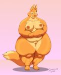 2023 anthro areola artist_name belly big_breasts breasts canid canine diane_foxington digital_media_(artwork) dreamworks female fox fur genitals hi_res mammal multicolored_body multicolored_fur nipples orange_body orange_fur overweight overweight_anthro overweight_female pussy solo the_bad_guys thick_thighs two_tone_body two_tone_fur wide_hips xxsparcoxx