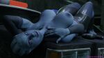 3d_(artwork) absurd_res alien alien_humanoid areola arti202 asari big_breasts blue_body breasts clothed clothing digital_media_(artwork) female hi_res humanoid liara_t&#039;soni lips looking_at_viewer lying mass_effect nipples on_back presenting presenting_breasts pseudo_hair scales solo tentacle_hair tentacles topless