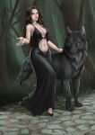 absurd_res breasts canid canine clothed clothing dress female feral fur hi_res human looking_at_viewer luciana mammal nipples solo wintersoul