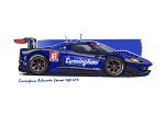  arhentol car english_commentary ferrari ferrari_296 from_side highres imsa_sportscar_championship michelin michelin_man motor_vehicle no_humans original race_vehicle racecar radio_antenna spoiler_(automobile) 