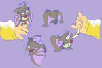 2n2n bat digital_media_(artwork) duo feral human male mammal mr._osomatsu pixel_(artwork) purple_background simple_background
