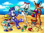 avian beach beverage bikini bird_dog breasts canid canine canis cleavage clothed clothing cloud crossover day dessert domestic_dog ear_piercing ear_ring fay_spaniel felid feline female food fox group hi_res humanoid humanoid_pointy_ears hunting_dog ice_cream krystal lynx male mammal mario_bros miyu_lynx nintendo omar2203 open_mouth open_smile piercing ring_piercing sand seaside signature smile spaniel star_fox swimwear waluigi wario water