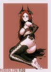 big_butt biped breasts butt female flou genitals hair hi_res holding_butt humanoid humanoid_pointy_ears looking_back nipples not_furry pupils pussy red_hair solo