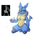 absurd_res anthro generation_4_pokemon hi_res lucario male muscular muscular_male n2ao nintendo pokemon pokemon_(species) simple_background solo