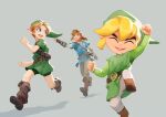 blonde_hair blue_eyes boots breath_of_the_wild clothing elf footwear hair humanoid humanoid_pointy_ears hylian light_body light_skin link male nikogeyer nintendo not_furry ocarina_of_time open_mouth open_smile simple_background smile solo square_crossover the_legend_of_zelda toon_link wind_waker young_link