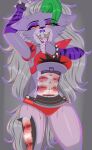 2023 absurd_res ahegao anthro blood blood_in_mouth bodily_fluids canid canine canis death duo ear_piercing ear_ring ears_down fangs female five_nights_at_freddy&#039;s five_nights_at_freddy&#039;s:_security_breach fully_clothed_anthro fully_clothed_female fur gore green_eyes green_fingernails hair hi_res human lipstick long_hair looking_at_viewer looking_pleasured machine makeup mammal open_mouth piercing pivoted_ears purple_body purple_fur ring_piercing robot roxanne_wolf_(fnaf) scottgames simple_background snuff springlock_suit steel_wool_studios teeth vanessa_(fnaf) wide_eyed wolf yellow_eyes zexlynk