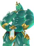 2024 abs asumono_krom barazoku biceps big_muscles biped bottomwear clothing crown epic_games featureless_chest fortnite glistening glistening_body goo_creature goo_humanoid green_body headgear hi_res humanoid loincloth looking_at_viewer male muscular muscular_humanoid muscular_male one_eye_closed pecs poseidon_(fortnite) rippley_(fortnite) solo standing wink winking_at_viewer
