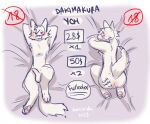 anthro anus canid canine canis dakimakura_design demibido domestic_dog female fox genitals hi_res male mammal miidew penis solo unfinished wolf ych_(character)
