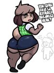 animal_crossing anthro big_butt blouse bottomwear brother_(lore) brother_and_sister_(lore) butt canid canine canis clothed clothing crossdressing dialogue digby_(animal_crossing) domestic_dog duo embarrassed female footwear hi_res isabelle_(animal_crossing) lewdewott male mammal nintendo nude shih_tzu shoes sibling_(lore) sister_(lore) skirt text topwear toy_dog vest