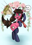 anthro anykoe clothing earth_pony equid equine female floating_hearts flower footwear happy hasbro heart_eyes heart_symbol horse mammal my_little_pony necktie pigtails plant pony socks solo speech_bubble text wedding