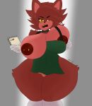 absurd_res animatronic annoyed annoyed_expression anthro apron apron_only areola areola_slip big_breasts breasts canid canine clothing cybernetics cyborg female fexa_(cally3d) five_nights_at_freddy&#039;s fox foxy_(cally3d) foxy_(fnaf) genitals hi_res m4n machine mammal nipple_piercing nipples piercing pussy robot scottgames solo thick_thighs wardrobe_malfunction wide_hips