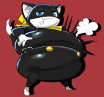 2021 air_puff anthro belly belly_expansion belly_inflation belly_squish belt belt_pouch big_belly biped breath dipstick_tail domestic_cat drop_shadow expansion felid feline felis female full-length_portrait gloves_(marking) hand_on_hip hi_res huge_belly hyper hyper_belly inflation inner_ear_fluff kerchief kerchief_only leg_markings looking_at_viewer mammal markings morgana_(persona) mostly_nude narrowed_eyes neckerchief neckerchief_only nuumatic persona_(series) persona_5 portrait red_background simple_background smile smug socks_(marking) solo squish standing tail tail_markings teeth three-quarter_view tuft tuxedo_cat